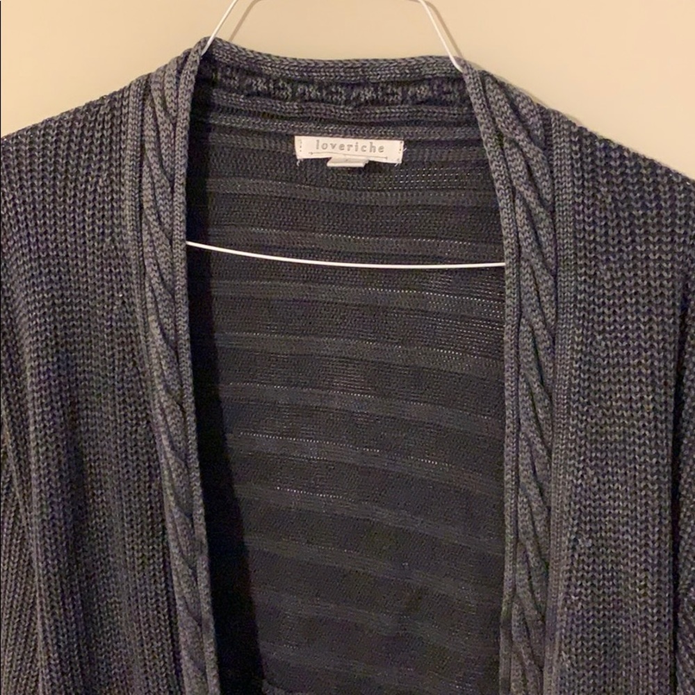 Long cable knit cardigan